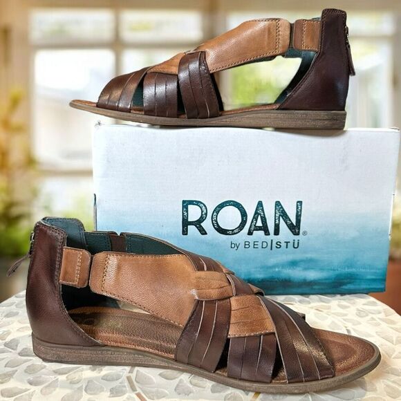 Roan by Bed Stu Alacrity Leather Sandal Brown/Tan Women's Size 9 EU 40 - Picture 9 of 13